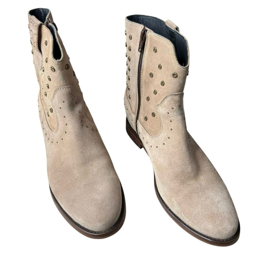 Kanna Women’s Nixie Tan Suede Studded Ankle Boot Size 39 US 8 - Picture 5 of 12